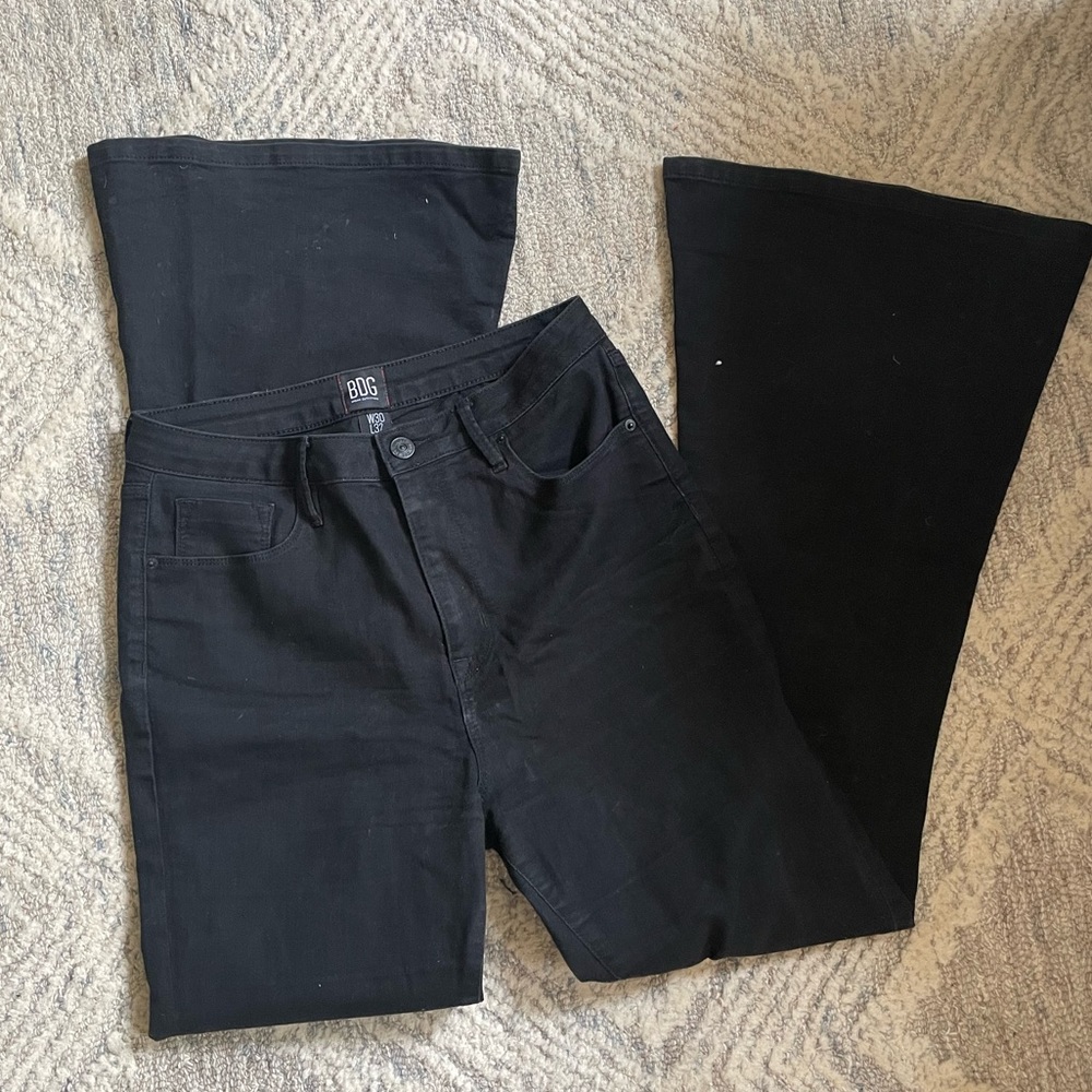 BDG black denim flare pants